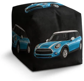 Sablio Taburet Cube Mini sedan Čierne pozadie: 40x40x40 cm