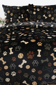 Obliečky mikroplyš Exclusive – Psie labky čierne