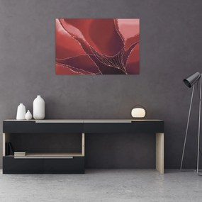 Obraz - Červená abstraktná kvetina N⁰2 (90x60 cm)