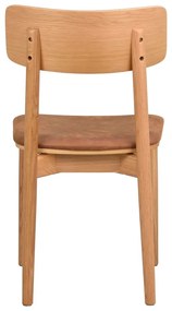 Jedálenská stolička z imitácie kože v koňakovohnedo-prírodnej farbe v súprave 2 ks Wolcott – Rowico