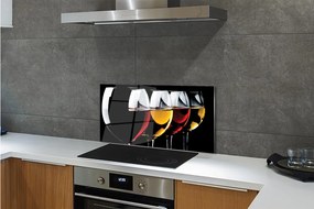 Sklenený obklad do kuchyne Okuliare čierne pozadie 125x50 cm
