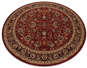 Koberec KASHQAI 4362 300 ornament, bordový / čierny kruh