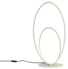 Dizajnová stolná lampa béžová vrátane LED 3-stupňové stmievanie - Boomerang