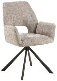 Svetlosivé čalúnené jedálenské kreslo s podrúčkami Graham – Actona