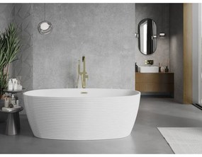 Mexen Lira, voľne stojaca vaňa, vzor, 170 × 80 cm, biela lesklá, zlatý matný prepad, 52831708000-55