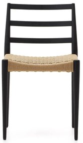 Jedálenská stolička z dubového dreva v čierno-prírodnej farbe v súprave 2 ks Analy – Kave Home