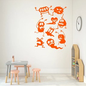 Veselá Stena Samolepka Bubáky Farba: oranžová, Veľkosť: 100 x 136 cm