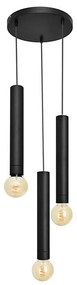 Luster na lanku TUBA 3xE27/15W/230V čierna
