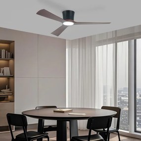 ZEVENTI - LED stropný ventilátor AUREX LED/24W/230V Wi-Fi Tuya čierna/orech + diaľkový ovládač