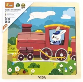 Viga Drevené puzzle pre najmenších Viga 9 ks Vlak