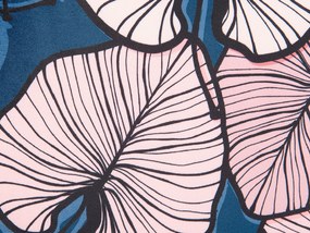 Sada 2 vankúšov so vzorom 45 x 45 cm modrá/ružová CHRYSANTHEMUM Beliani