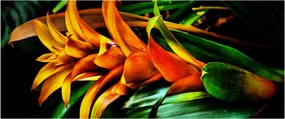 Obraz oranžovej kytice (120x50 cm)