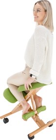 Kondela Ergonomická kľakačka, zelená/buk, GROCO