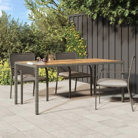 Záhradný stôl 190x90x75 cm polyratan a akáciové drevo sivý 316723