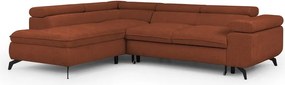 Ženilková rohová pohovka v terakotovej farbe (ľavý roh/do L) Marbeya – Ropez