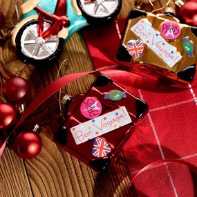 Vianočná dekorácia GLASSO cestovný kufor 714955