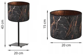 Stolová lampa WERONA 3, 1x čierne textilné tienidlo so vzorom, (výber zo 4 farieb konštrukcie), C