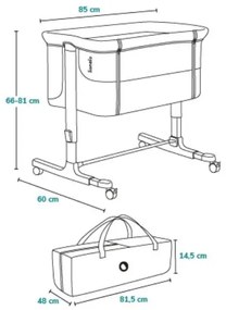 Lionelo - Detská postieľka 3v1 AURORA tmavošedá