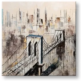 Maľovaný obraz na stenu MESTO 80x80 cm