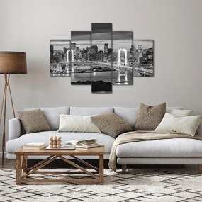 Obraz - Čiernobiele veľkomesto (150x105 cm)