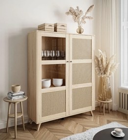 VITRÍNA THEO S VIEDENSKÝM VÝPLETOM DUB PUCCINI 120 cm