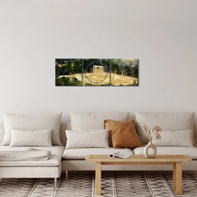 Obraz - Chrám Dia, Atény, Grécko (s hodinami) (90x30 cm)