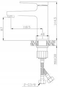Invena Midnight, umývadlová batéria, čierna-ružové zlato, BU-35-014-V