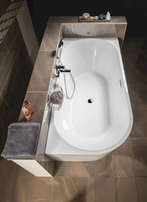 Aqualine Aqualine, TIBERA R rohová stojaca vaňa 170x80cm, biela, E1015