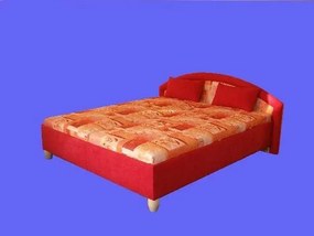 Polohovacie manželská posteľ Bára, 200x160, oranžová/červěná - matrace A (vzor č.206/8)
