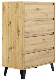 Komoda Brisas 4 (dub artisan + čierna) . Vlastná spoľahlivá doprava až k Vám domov. 1116262