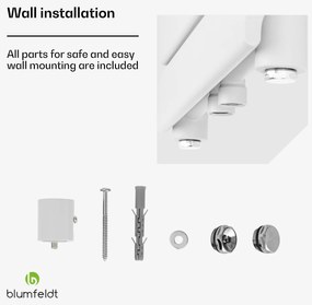 Blumfeldt Fairmont, 50 x 107, radiátor, 509 W, teplovodný, 4 vešiaky uterákov, 1/2"
