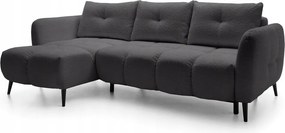 Rohová sedacia súprava Odysea (L) (sivá čierna)