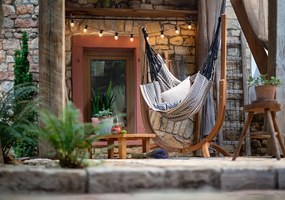 Marimex | Hojdacia sedačka so stojanom La Siesta Udine Organic, zebra | 11640603