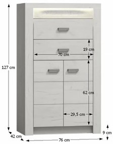 Kondela Komoda INFINITY 06, jaseň biely