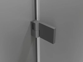 Mexen Lunar-B, výklopný sprchový kút ľavý 100 x 70 cm, 8mm číre sklo, grafitový profil, 832-100-070-95-00-L