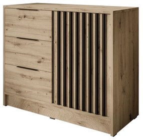 Dizajnová komoda JONA 105 cm remeselný dub + čierna