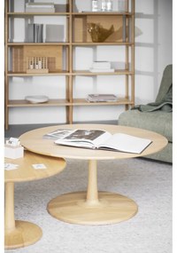 Okrúhly konferenčný stolík v dekore duba v prírodnej farbe 90x90 cm Hobart – Rowico