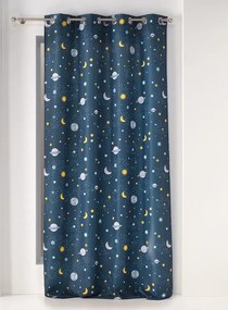 Modrý detský záves pre chlapcov vesmír 140 x 260 cm