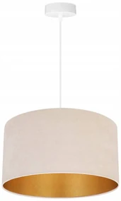 Závesné svietidlo Mediolan, 1x svetlobéžové/zlaté textilné tienidlo, (výber z 2 farieb konštrukcie), (fi 35cm)