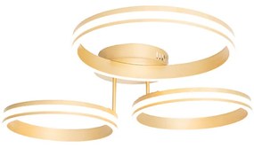 Stropné svietidlo mosadz vrátane LED 3-stupňové stmievateľné 3-svetlo - Navara