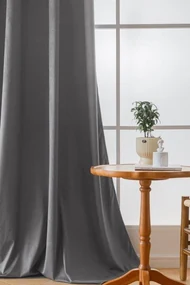 Zatemňovacie závesy VELVET svetlosivé 140x250 cm (2 ks), kovové krúžky