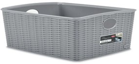 STEFANPLAST Úložný kôš Elegance L High, sivý