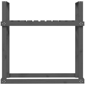 Stojan na palivové drevo sivý 110x35x108,5 cm masívna borovica