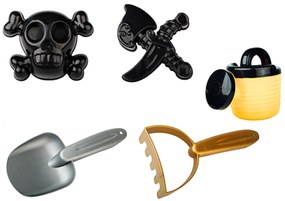 LEAN TOYS Súprava do piesku – Pirát, sada 6 kusov