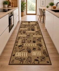 Protišmykový koberec / behúň Coffee 04 hnedý / béžový