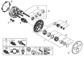 GROHE 29121GN0 - Termostatická podomietková sprchová batéria GROHTHERM SMARTCONTROL zlatá