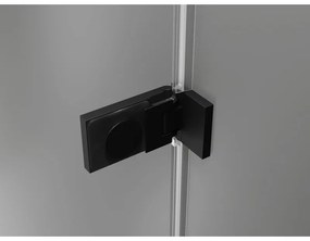 Mexen Lunar-F, L pravé skladacie sprchové dvere 120 cm, 8mm číre sklo, čierny matný profil, 836SL-120-050-70-00-P