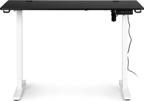 Elektrický nastaviteľný stôl 120 x 60 cm, nastaviteľná výška 72-117 cm, biely