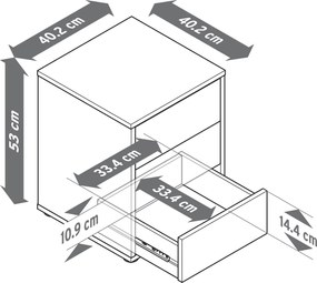 Nočný stolík typu boxspring