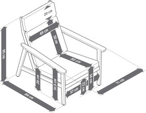 Pohodlné záhradné kreslo s vysokým operadlom vrátane opierky nôh
